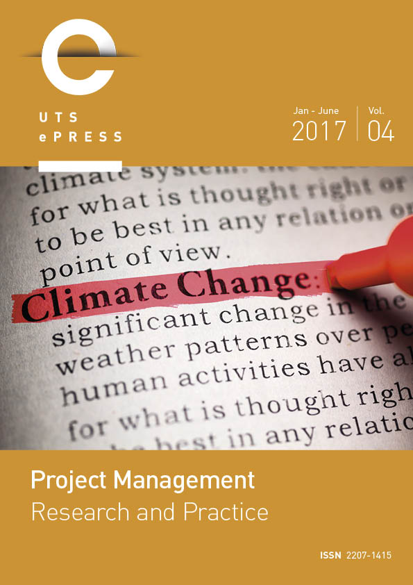 Project Management Research and Practice cover page - Volume 4, 2017