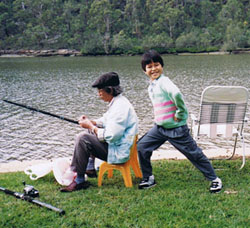 Huy Pham as a child on the Georges River Sydney